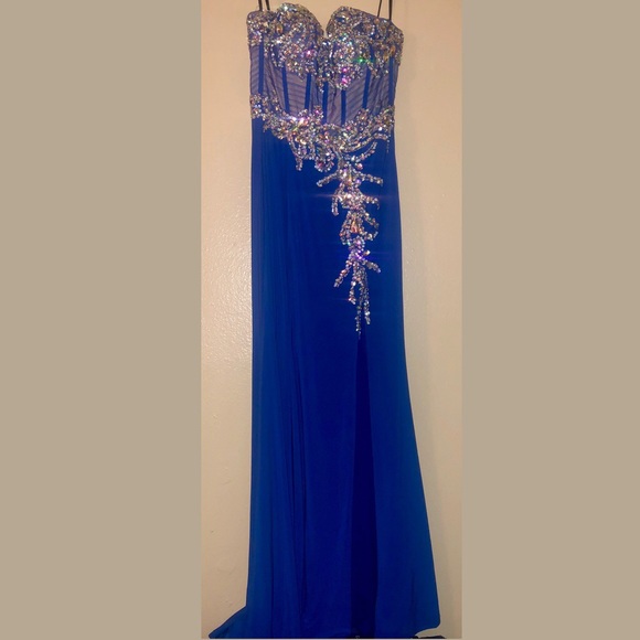 Blue Jewel Prom Dress